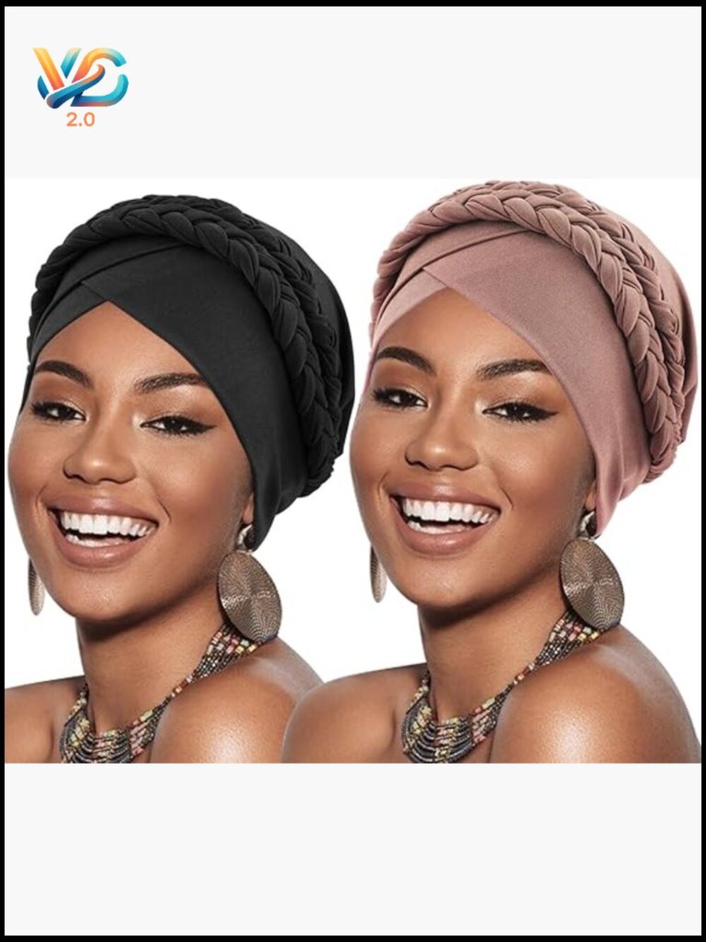 Pre-Tied Twisted Turban Head Scarf Hair Wrap Cap for Women Chemo Beanie